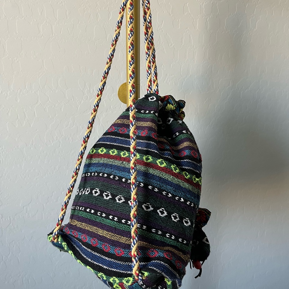 Colorful Patterned Backpack with Drawstring Pouches - Picture 4 of 7